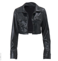 Premium Cropped Leather Jacket for Women - Clarice